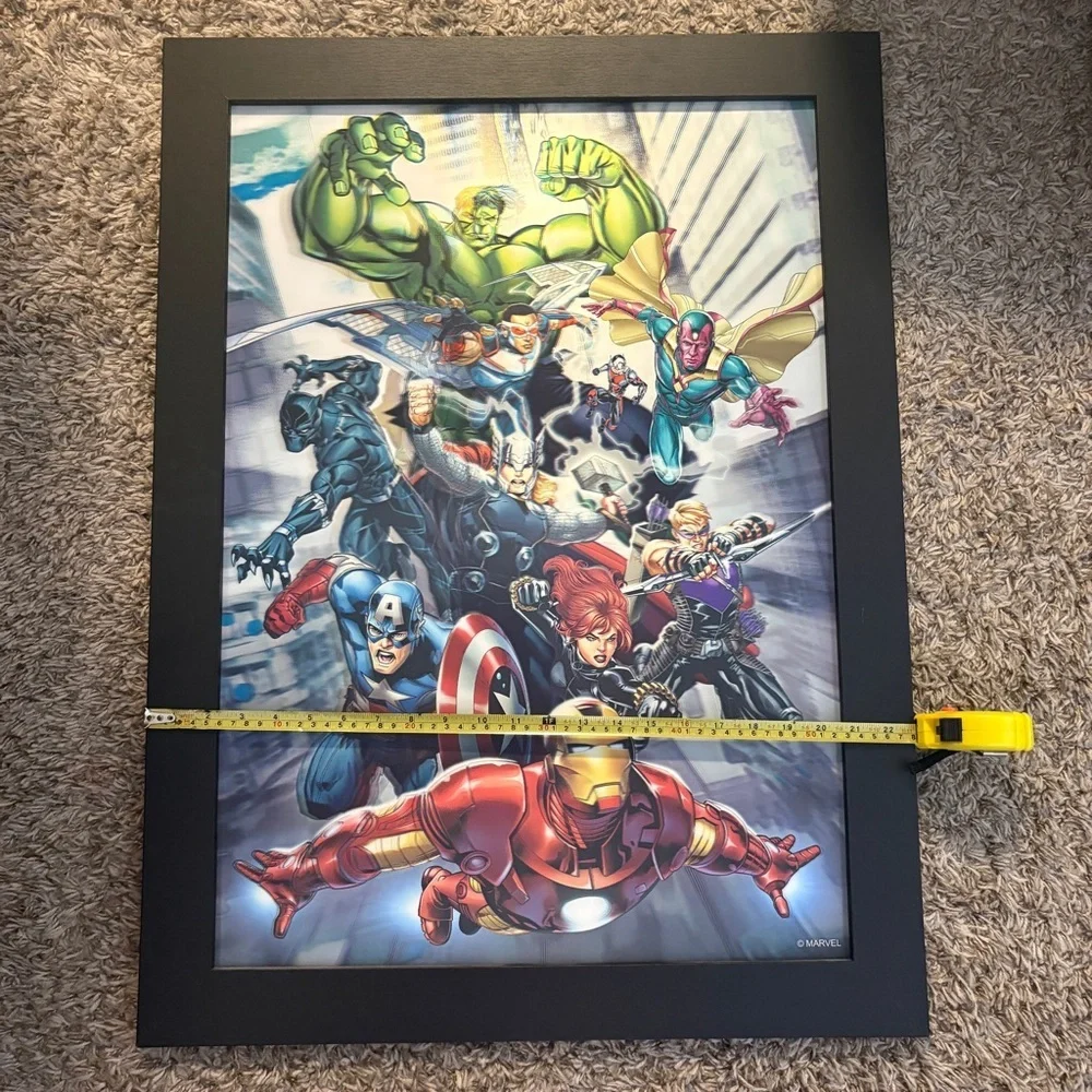 Marvel Avengers Colorful Wall Art with Black Frame